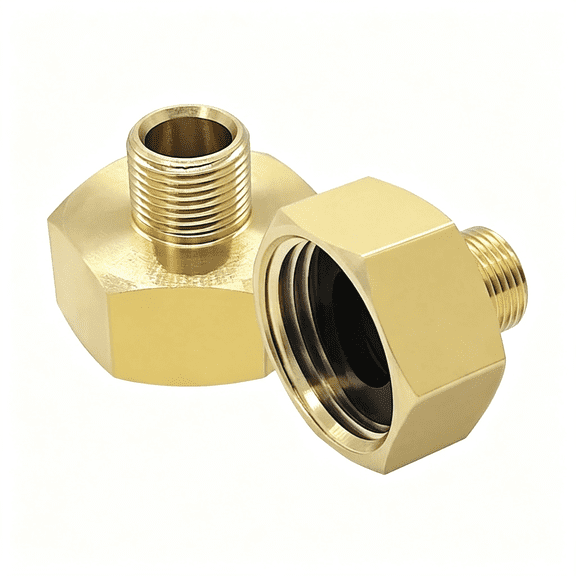 DUKOU 2Pcs 3/4 Ght Female to 3/8 Compression Male Thread Reducer Faucet Adapter Brass Water Line Fittings Water Supply Adapter for Kitchen Bathroom Plumbing 3/4 to 3/8 Hose Adapter