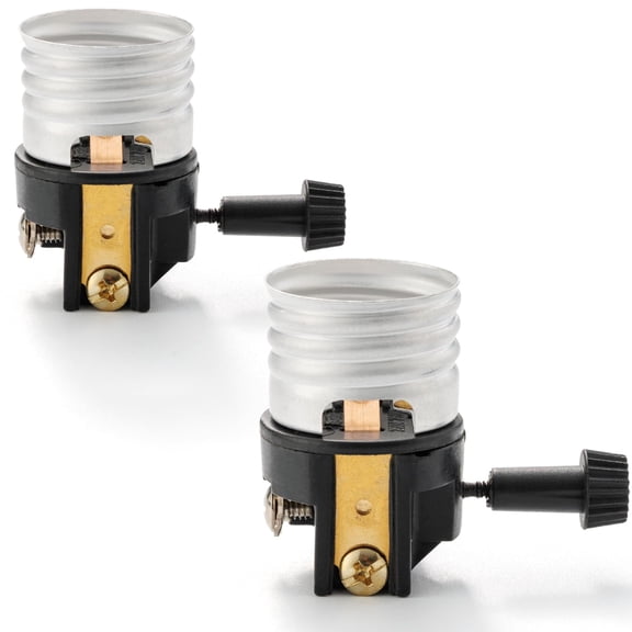 DUKOU 3 Way Lamp Socket Replacement, E26 Light Socket with 3 Way Lamp Switch, Dimmable Turn Knob for Low-Medium-High Light Settings, Lamp Repair Parts for Table Lamp and Floor Lamp