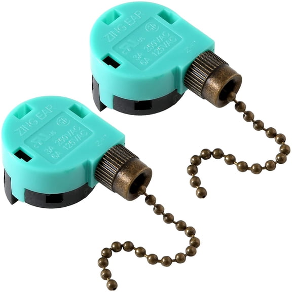 DUKOU Ceiling Fan Switch 3 Speed 4 Wire Speed Control Pull Chain Cord Appliances Switch Replacement Parts Compatible with Hunter Ceiling Fans Wall Lamps (Bronze)