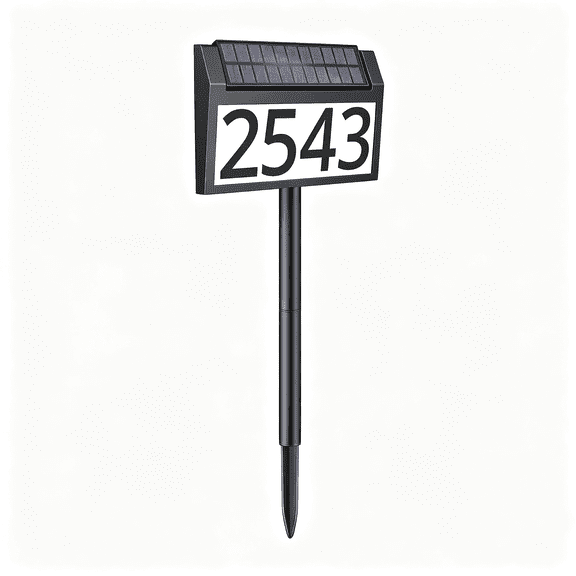 DUKOU Solar Address Sign Lighted House Numbers Waterproof,Solar Powered Led Illuminated Address Plaques with Stakes,3-Color in 1 Address Number Solar House Numbers for Outside