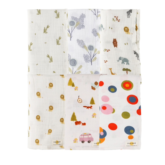 DULAAR Organic Muslin Face Napkin (Set of 6)