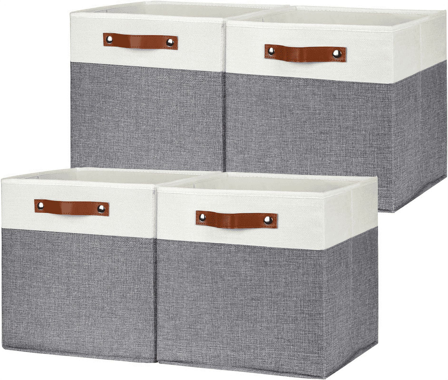 DULLEMELO 13x13 Storage Cubes Baskets 4 Pack Fabric Cube Storage Bins ...