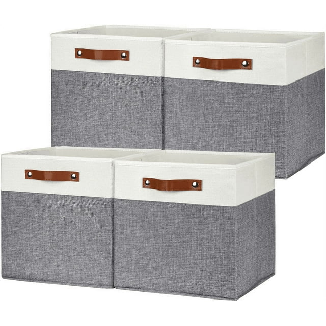 DULLEMELO 13x13 Storage Cubes Baskets 4 Pack Fabric Cube Storage Bins