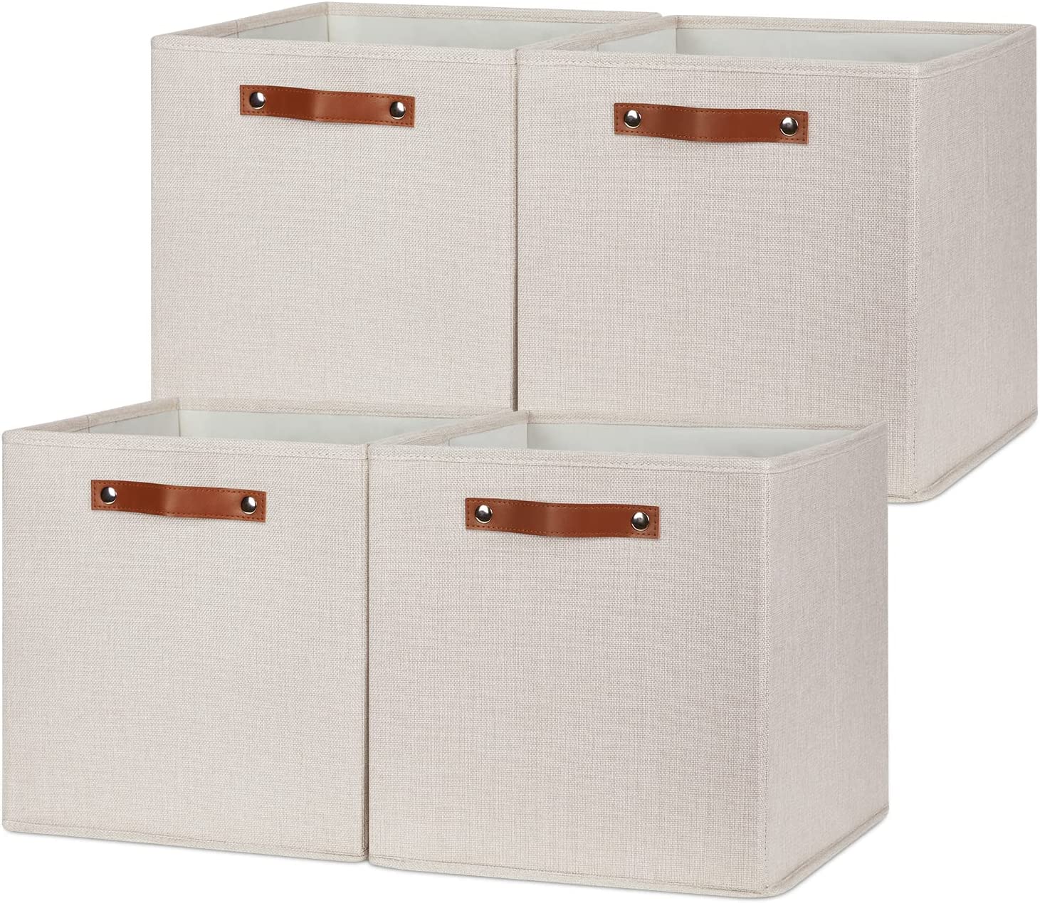 EZOWare Set of 4 Fabric Nursery Storage Cube Bins, Foldable Organizer