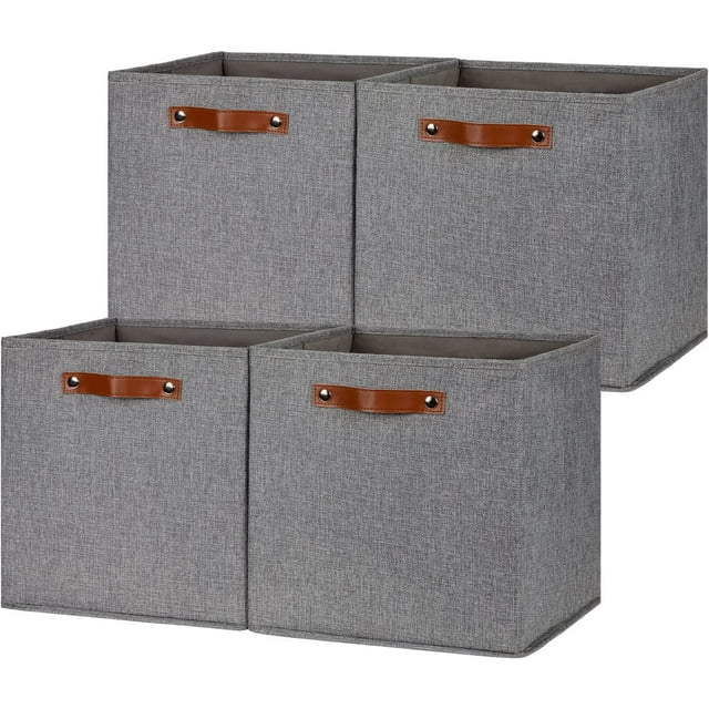 DULLEMELO Large Storage Basket 13x13 4 PCS Bins Collapsible Storage