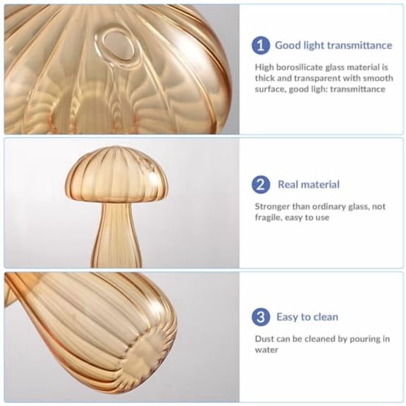 DULRLLY Mushroom Flower Vase Set of 6 Colorful Mushroom Shaped Glass Bud Vases for Flowers Small Mushroom Planter Hydroponic Vase Decorative Mushroom Vase for Table Centerpieces Ho