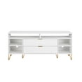 thumbnail image 1 of DUMBO 63" Mid-Century Modern TV Stand with 6 Shelves and 2 Drawers in White, 1 of 12