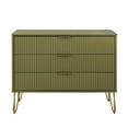 thumbnail image 1 of DUMBO Modern Engineered Wood Dresser with 3-Drawers in Olive Green, 1 of 11