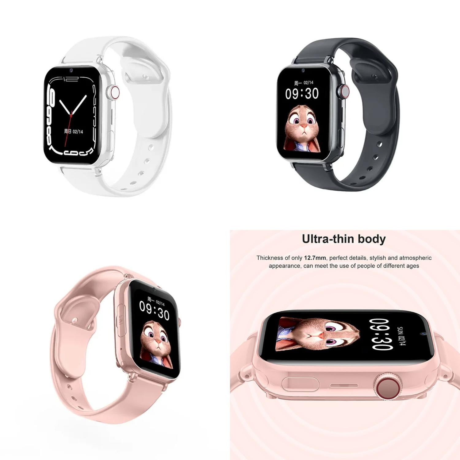 DUMNGWH 4G Smartwatch with GPS Tracker SIM Card Video Call WiFi Camera