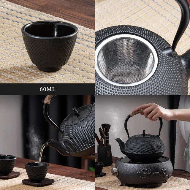 DUMNGWH Cast Iron Japanese Tea Pot with Stainless Steel Infuser for