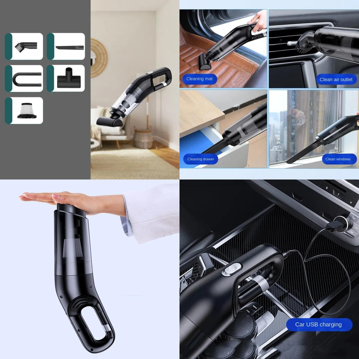 DUMNGWH High Power Mini Portable Wireless Vacuum Cleaner for Household