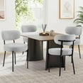 thumbnail image 1 of CONCETTA Dining Chairs Set of 4, Kitchen Chairs with Curved Backrest & Metal Legs, Mid Century Modern Round Dining Room Chairs for Vanity, Living Room,Gray, 1 of 7