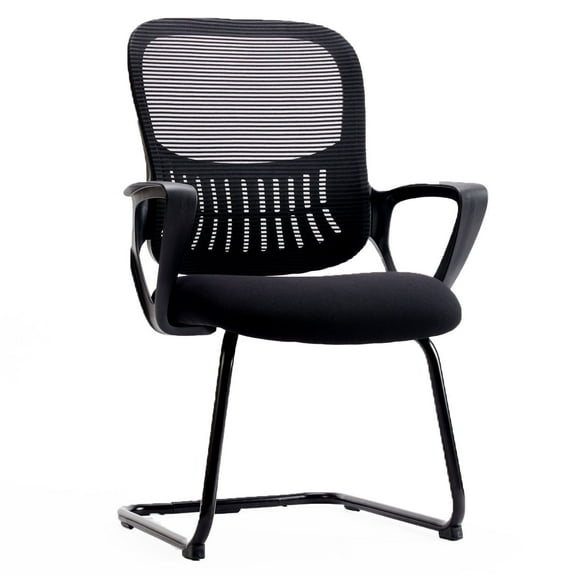CONCETTA Home Office Desk Chair, Non-Rolling Mesh Mid-Back with Lumbar Support, Black