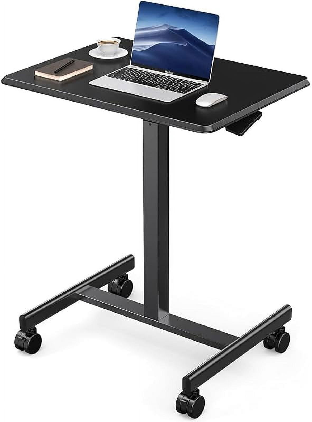 Portable Desktop Unit DUMOS Small Standing Desk Mobile Portable Rolling Laptop PC Table on ...
