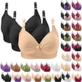 thumbnail image 1 of DUMUIELD 3PCS Womens Seamless Bras No Underwire Push Up Full Coverage Everyday Wireless Bra Comfortable Supportive Tshirt Bralette Multicolor,XXL, 1 of 7