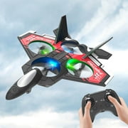 DUMUIELD Deals S98 Plane 2.4Ghz Foam Remote Control Airplanes Quadcopter for Kids Beginners, Gravity Sensing, Stunt Roll, Jet Helicopter Drones with LED Lights, Toys for Christmas for Kids and Adults