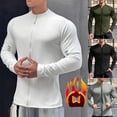 thumbnail image 1 of DUMUIELD Men's Thermal Compression Shirt Fleece Lined Long Sleeve Athletic Warm Base Layer Zip-Up Running Casual Workout Top White,XL, 1 of 7