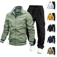thumbnail image 1 of DUMUIELD Men's Tracksuits Sweatsuits Casual Full Zip Sweat Suit Active Jackets and Pants 2 Piece Outfits Jogging Running Sports White,L, 1 of 3