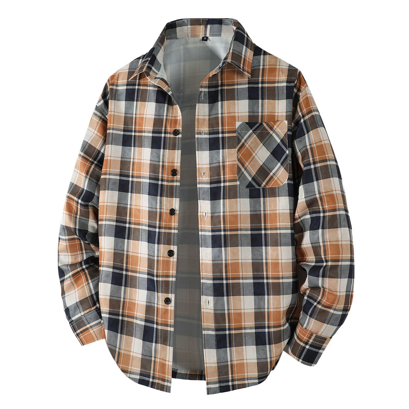 DUMUIELD Mens Casual Checkered Button Down Shirts with Pocket Lapel — free download