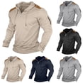 thumbnail image 1 of DUMUIELD Mens Quarter Zip Pullover Hoodie Long Sleeve Basic Outdoor Hoodies Workout Athletic Sweatshirt with Arm Zipper Navy,S, 1 of 3