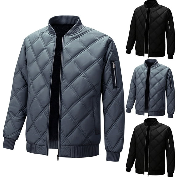 DUMUIELD Puffer Jacket for Men Lightweight Packable Down Coat Full Zip Up Insulated Jackets Warm Fall Winter Coats Gray,XXXXL