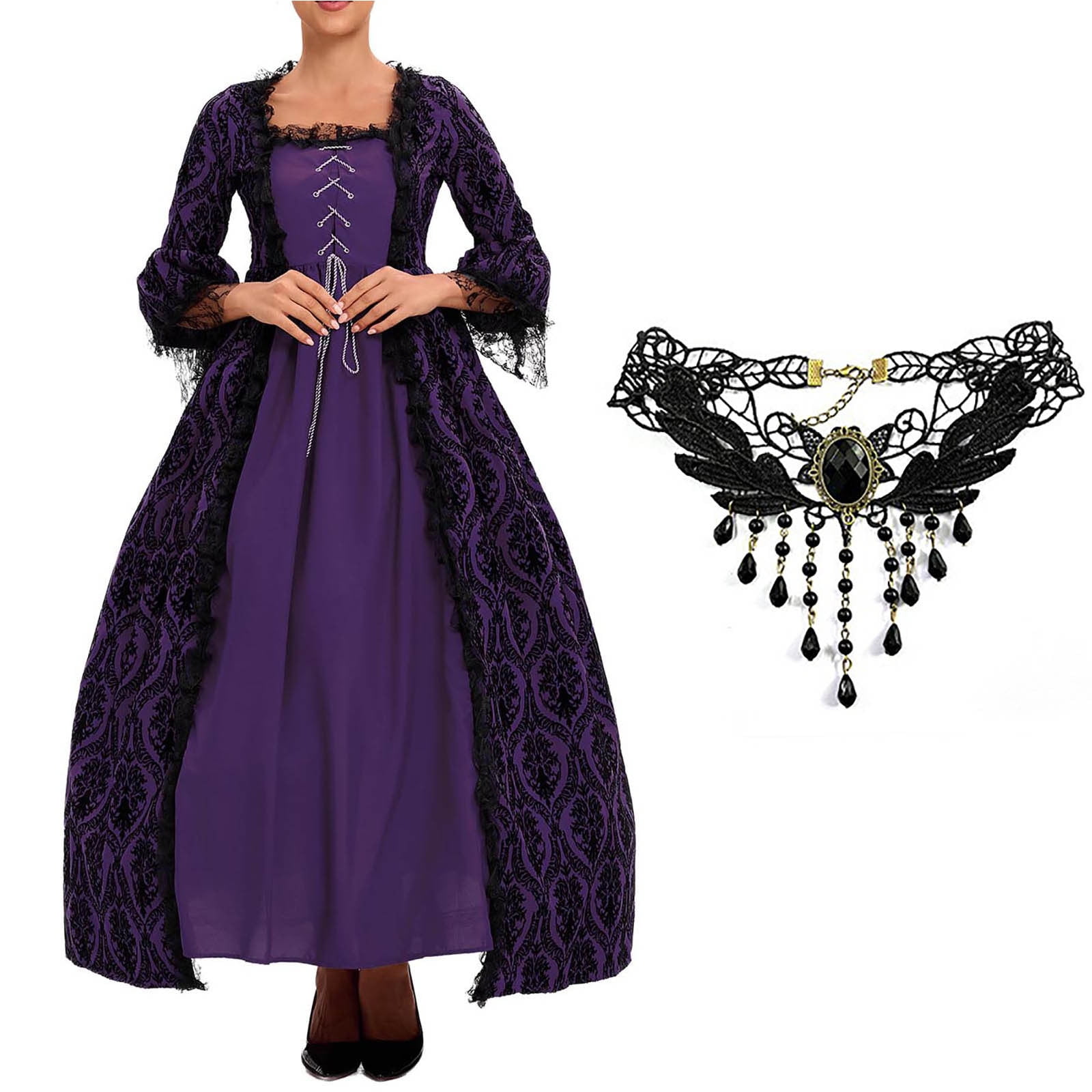 DUMUIELD Renaissance Costume Womens 18th Century Rococo Ball Gown ...
