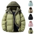 thumbnail image 1 of DUMUIELD Winter Coats for Men Heavyweight Water Resistant Warm Thicken Puffy Hooded Jacket Quilted Insulated Parka Outerwear Green,M, 1 of 4