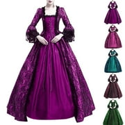 DUMUIELD Women's Marie Antoinette Victorian Dress Fashion 18th Century Medieval Civil War Ball Gown Southern Belle Costume Green,XXXL