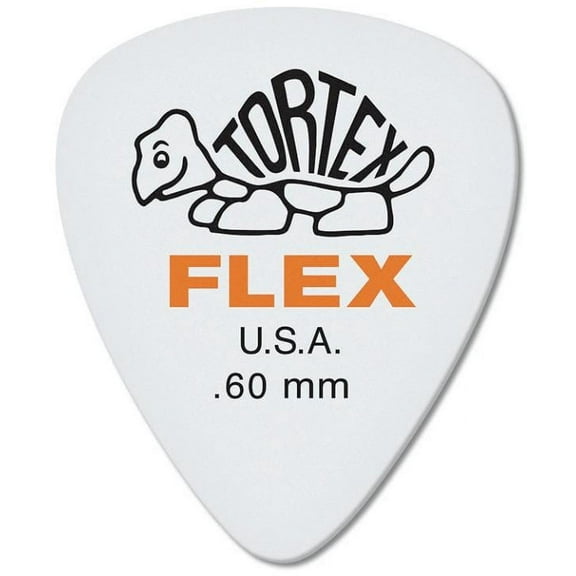 DUN-428P.60 Dunlop Tortex Flex Standard .60mm Orange Guitar Pick - 12 Pack