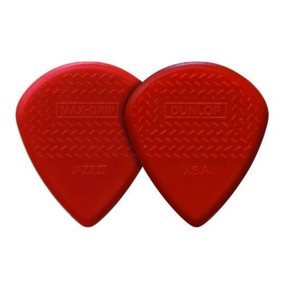 DUN-471P3N MaxGrip Red Jazz III Pick - 6 Pack