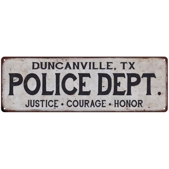 DUNCANVILLE, TX POLICE DEPT. Home Decor Metal Sign Gift 6x18 206180012937