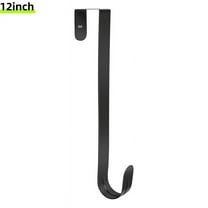 DUNCHATY 12" Wreath Hanger Over The Door - Large Wreath Metal Hook for Christmas Wreath Front Door Hanger, Door Hooks for Hanging, Ornament Hooks, Black