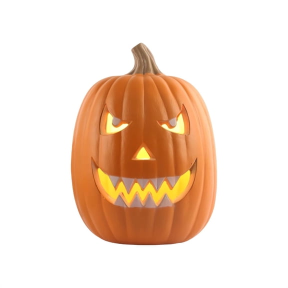 DUNCHATY 13" Glowing Pumpkin with LED Lights, Halloween Jack O' Lantern Decoration for Indoor/Outdoor Party - Scary Face