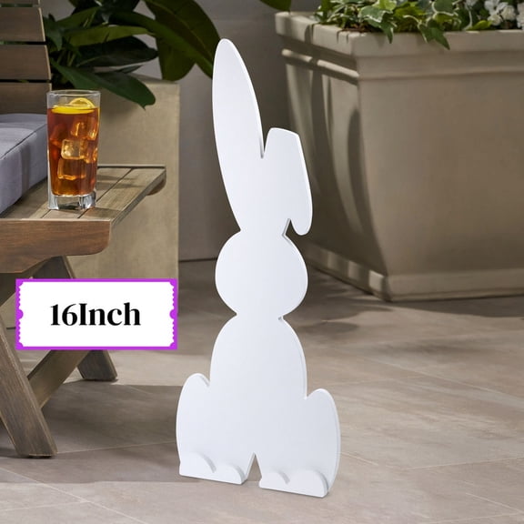 DUNCHATY 16" Easter Bunny Decor, Easter Decorations, Wooden Bunny Cutouts, Blank Wood Rabbit Craft Decor, Yard Decor & Garden Sign, Spring Home Decor Indoor and Outdoor