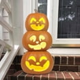 thumbnail image 1 of DUNCHATY 17'' Halloween Pumpkin Lantern - Jack O Lantern with Bulbs for Indoor/Outdoor Decoration, 1 of 5