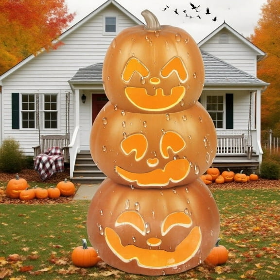 DUNCHATY 17" Pre-Lit Halloween LED Pumpkin Light, Waterproof Outdoor Halloween Decor for Porch, Patio, Garden, Entryway