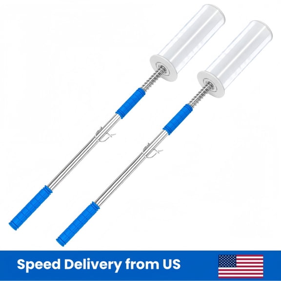 DUNCHATY 2-Pack 50" Heavy Duty Pallet Stretch Wrap Dispenser – Long Handle Reaches 10ft High – Fits 2"-3" Core & 6"-20" Rolls – Warehouse Wrapping Tool