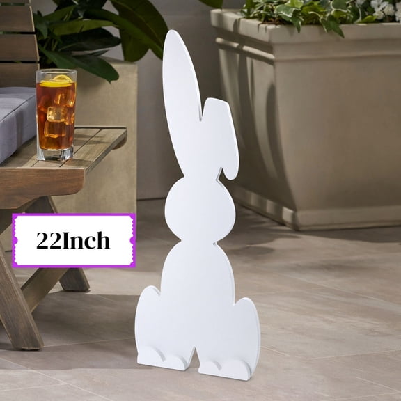 DUNCHATY 22" Easter Bunny Decor, Easter Decorations, Wooden Bunny Cutouts, Blank Wood Rabbit Craft Decor, Yard Decor & Garden Sign, Spring Home Decor Indoor and Outdoor