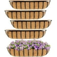 thumbnail image 1 of DUNCHATY 24 Inch Deck Rail Box Planter Outdoor Hanging Baskets for Plants Plant Pot Balcony Planters for Herbs and Flowers, 5 Pack Brown, 1 of 10