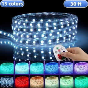 DUNCHATY 30ft RGB LED Strip Lights - 13 Color Changing with Remote, Bedroom Decor, DIY Party Lighting - Cuttable & Waterproof