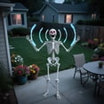 thumbnail image 1 of DUNCHATY 6FT Halloween Skeleton, Giant Animated Skeleton with LED Eyes - Motion-Activated Eerie Sounds & Joint Movement, Mega Yard Decoration for Halloween 2025 Party, Haunted Mansion Theme, 1 of 7