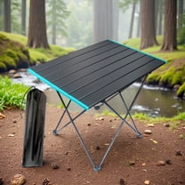 DUNCHATY Folding Camping Table, Lightweight Aluminum Portable Picnic Table, Beach Table with Carrying Bag, 22x17.7x15.9 Inch for Beach, Hiking, Travel, Fishing, BBQ, Small Foldable Camp Tables