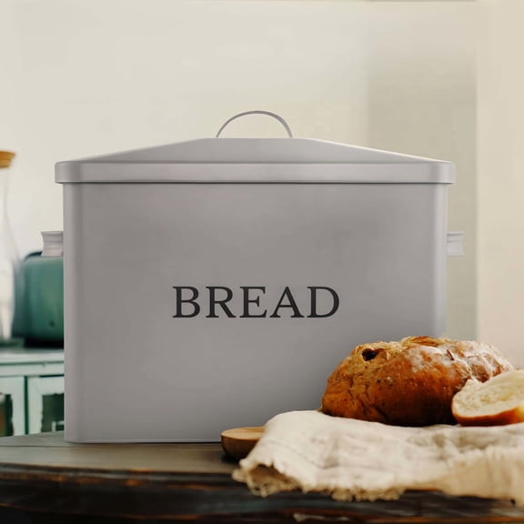 DUNCHATY Large Metal Bread Box Storage - (12.6"x11.4"x6.5") Kitchen Countertop Organizer, Vintage Style Bread Bin Container