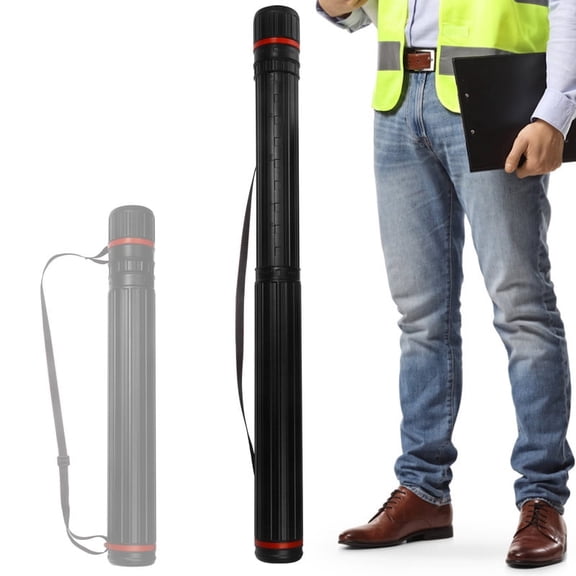 DUNCHATY Telescoping Poster Tube 25 to 40 Inches, Extendable with Shoulder Strap, Waterproof, Blueprint and Artwork Storage