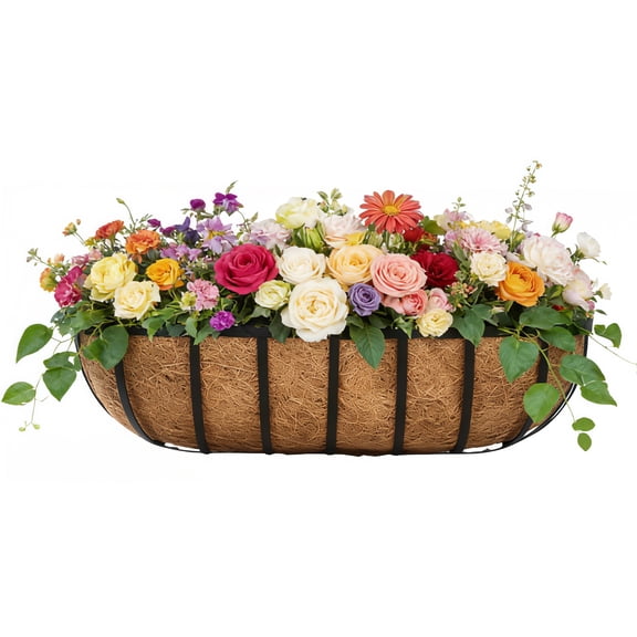 DUNCHATY Mother's Day Gift - 1 Pack 24 Inch Deck Rail Box Planter Outdoor Hanging Baskets for Plants Window Boxes Indoor Outdoor, Plant Pot Balcony Planters, Gifts for Women, Unique Birthday