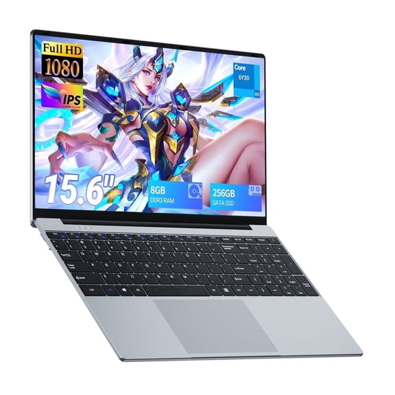 DUNHOO 15.6-inch Windows 11 Laptop, Intel M3 Processor, 8GB RAM, 256GB SSD, 1920x1080 Display. WiFi 5.0 BT 4.2 for Student, Home Office, Business