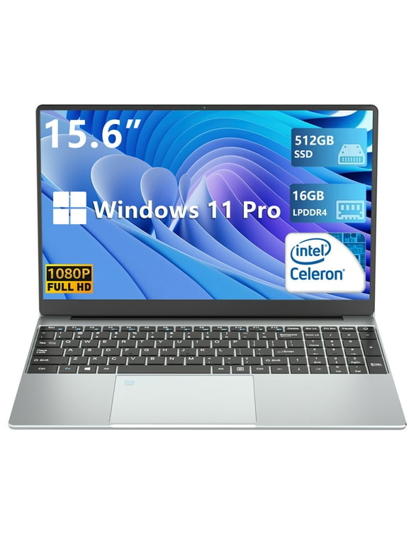 DUNHOO Yepbook 15.6" Laptop , Intel Celeron N5095, 16GB RAM, 512GB SSD, Fast-Charging Backlit Keyboard Ideal for Work and Play,Windows 11 Pro