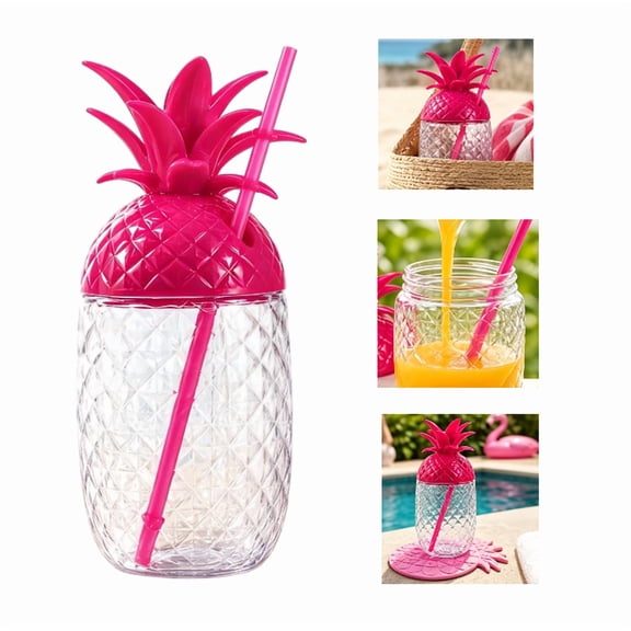PINEAPPLE CUPS, Novelty Pineapple Straw Cups Perfect for Birthday Halloween Anime Lover Gift Tropical Party Drinkware