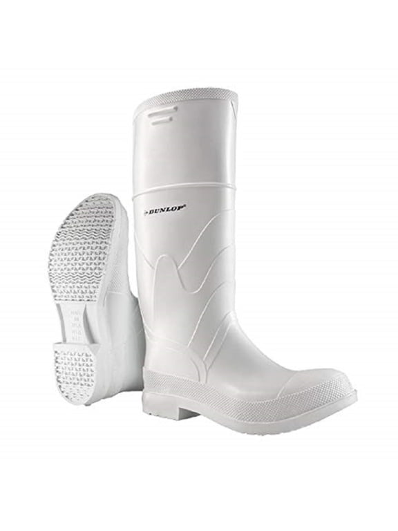 White PVC Plain Toe provides 100% waterproof protectin with Slip-resistant safety-loc outsole for superior traction on slippery surfaces. CA1