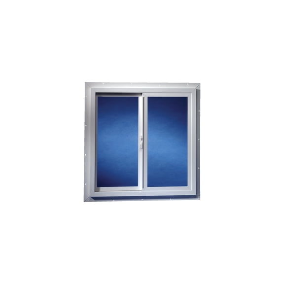 DUO Double Slide Tempered Utility Window, 35-1/2" White Vinyl